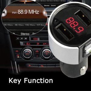 Handsfree Bluetooth 4.2 FM Transmitter Modulator Car Charger Dual USB Adapter Car MP3 Player Wireless Audio Receiver Black