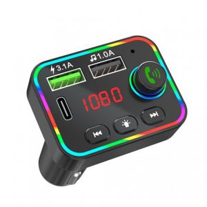 Car  5.0 FM Transmitter Car Wireless Handsfree Calling Dual USB Charger Support U Disk/ TF Card Mp3 Music Player