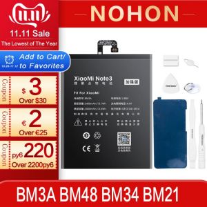 NOHON Battery For Xiaomi Mi Note Pro 2 3 Replacement Battery Note2 Note3 BM3A BM48 BM34 BM21 Lithium Polymer Bateria +Free Tools