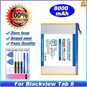 Original LOSONCOER 8000mAh For Blackview Tab 8 Battery Tablet PC