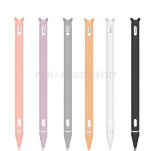 Cute Cat Ear Anti-scroll Silicone Protective Pouch Cap Holder Nib Cover Protective case Skin For Apple Pencil 2 for iPad Pencil