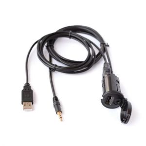 Car Stereo Cigarette Lighter Replacement AUX USB Cable and Interface Switch For Peugeot Citroen RD9 RD43 RD45 307 407 308 408