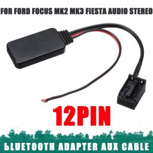 12Pin Car bluetooth Receiver AUX-IN Aux Cable Adapter For Ford Focus Mk2 MK3 For Ford Fiesta For Ford Fusion Navigation Radio