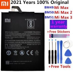 100% Original Replacement Battery For BM51 Xiaomi Mi Max 3 Max3 / BM50 Mi Max 2 Max2 / BM49 Mi Max Genuine Phone Battery +Tools