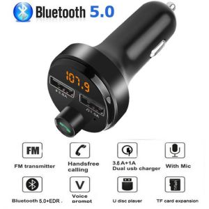 Bluetooth Handsfree Fm modulator Wireless Audio Receiver Transmitter TF card U-disk Music Adapter for Car Mp3 Radio 4.6A Charger