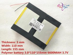 high quality The tablet battery 30110155 6600mah 3.7V Polymer lithium ion / Li-ion battery for tablet pc battery