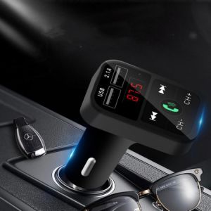 2021 Ambient Light Bluetooth 5.0 FM Transmitter Car MP3 Player Wireless Handsfree Audio Receiver USB Fast Charge TF U Disk play