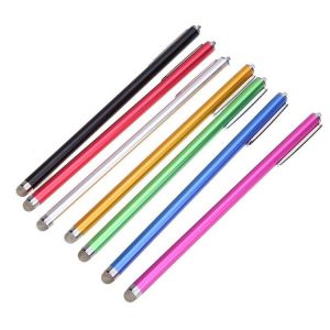 Black Red Silver Gold Green Dark Blue Rose Red Metal Micro-Fiber Touch Screen Stylus Capacitive Pen For IPhone Tablet PC