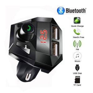 Car Bluetooth 5.0 Mp3 Player FM Transmitter Handsfree 3.1A Support Dual Disk Fast Audio MP3 TF/U Receiver USB Bluetooth Pla Q6P9