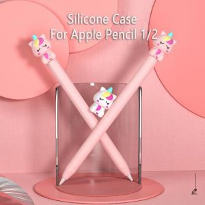For Apple Pencil 1/2 Case Soft Silicone Cartoon Pouch Tablet Touch Pen Stylus Non-slip Protective Cover For iPad Pencil 2 1 Case