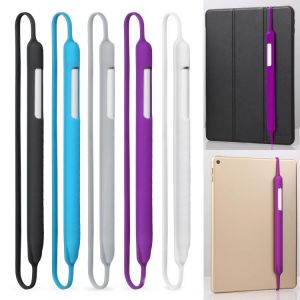 Silicone Protector Case Holder Cover Sleeve with Elastic Strap for Apple Pencil iPencil 1st 2nd 1 2 Generation iPad Accessories