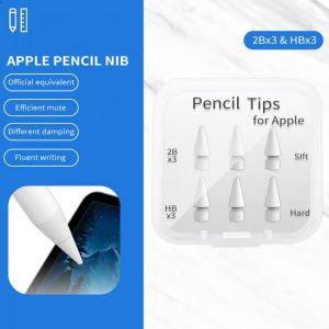 Pencil Tips for Apple Pencil 1st / 2nd Generation, Double-Layered iPad Stylus Nib, Both Soft and Hard, Used for 3 Years - 6 Pack