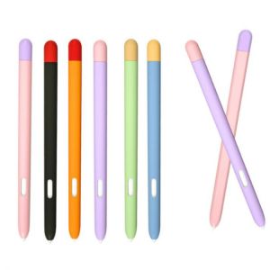 Cute Silicone Pencil Case for Samsung Galaxy Tab S7 S6 Lite Tablet Stylus Skine Cover Sleeve Two Color Design  Anti-Drop Scratch