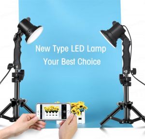 Photography LED Spotlight Lamp Bulb Handle Table Lighting Box With 37CM Light Tripod Stand For Photo Studio Portrait Phone