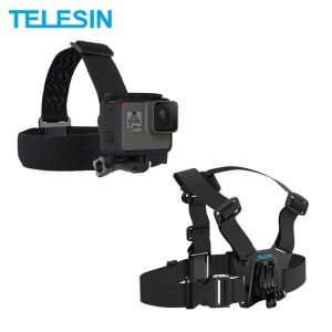 TELESIN Chest Belt Head Strap Mount for GoPro Hero 10 9 8 7 6 Hero 5 4 3 2 Insta360 SJCAM EKEN Osmo Action Camera Accessories