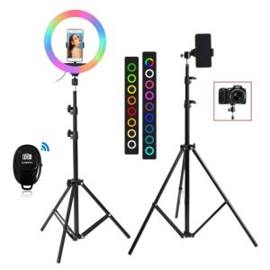 26cm 33cm RGB Selfie Ring LED Light with Stand Tripod Photography Studio Ring Lamps for Phone TikTok Youtube Makeup Video Vlog