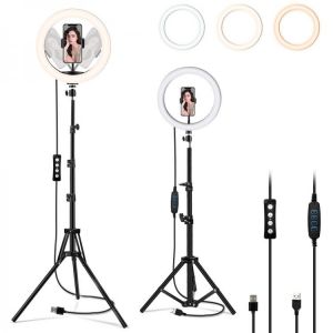 12/13 Inch LED Selfie Ring Light with Tripod Stand Dimmable Led Camera Beauty Ringlight for YouTube Video Live Stream Makeup