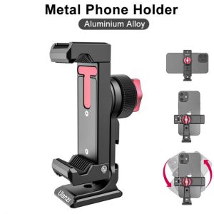 Ulanzi ST-27 Metal Phone Holder Clamp With Cold Shoe Arca 360°Rotatable Smartphone tripod Mount Clip for TikTok Vlog Photography