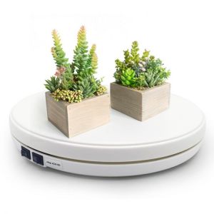 White 25cm LED Photo 360 Degree Electric Rotating Turntable Rotating Display Stand for Photography Jewelry Watch Digital Product