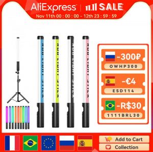 RGB Photographic Lighting Stick USB Rechargeable Handheld Light Wand With 2m Tripod Holder Stand RGB Fill Lamp For Party Wedding