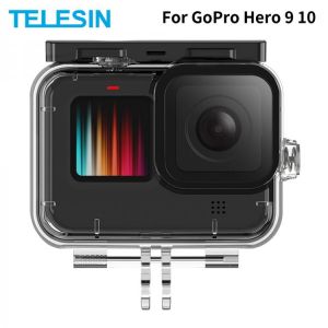 TELESIN 50M Waterproof Case Underwater Tempered Glass Lens Diving Housing Cover for GoPro Hero 9 10 Black Camera Accessories