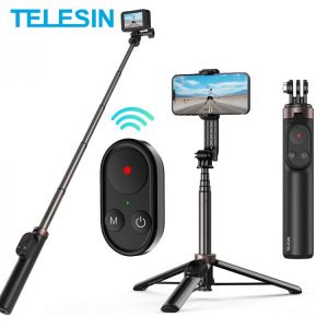 TELESIN Wireless Bluetooth Remote Control Selfie Stick Monopod Tripod For GoPro Hero 10 GoPro 9 8 Max For Apple IPhone 13 Phone