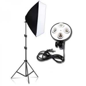 SH 50x70CM Photography Softbox Lighting Kit Four Lamp Softbox Kit Soft Box Equipment E27 Base For Photo Studio Kit Shooting