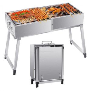 Portable BBQ Grill With Clips Large Outdoor Folding Portable Camping Picnic BBQ Meat Rack Charcoal Grill Grilling Accessories