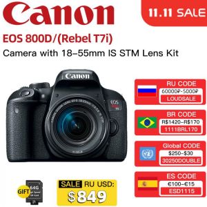 Canon Brandy new EOS Rebel T7i EF-S 18-55mm IS STM Lens Kit EOS 800D Interchangeable Lens Digital Cameras  Digital SLR Camera