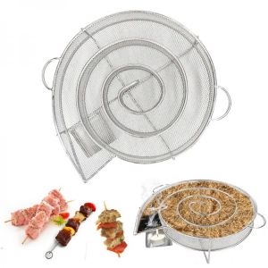 Cold Smoke Generator For BBQ Grill Wood Chip Smoking Box Wood Dust Hot And Cold Smoking Salmon Meat Cooking Stainless Bbq Tools