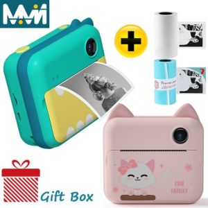 Children Camera Child Instant Camera Printer For Kids Birthday Gift For Dinosaur Photo Video Digital Camera With Printing Paper