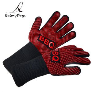 BBQ Gloves Heat Resistant Barbecue Grill Glove Oven Mitts Silicone Insulated Baking Cooking Grilling Oven Gloves BBQ Accessories