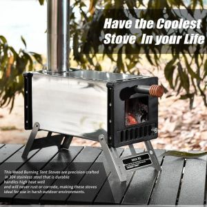 Portable Picnic BBQ Cooking Supplies Burning Equipment Outdoor Ultralight Wood Stove Camping Heating Burning Stove Indoor Grill