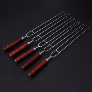 D2 5pcs Roasting Forks With Bag Camping Hot Dog Skewers BBQ Forks portable Barbecue outdoor Tool dls barbecue grill accessories