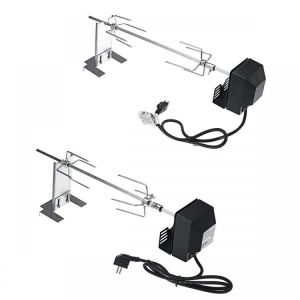 Electric BBQ Grill Spit Roaster Rod Stainless Steel Charcoal Barbecue Grill Rack Rotisserie Parts Outdoor Camping Cooking Tools