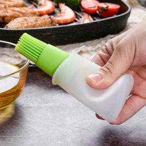 Kitchen Tools Silicone Rubber Oil Dispenser Bottle Brush Basting Flapjack BBQ Cooking Baking Pancake Bar Grill Brush Outdoors