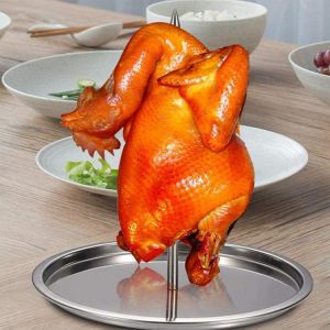 Steel Vertical Skewer Grilled Meat Rack Barbecue Spike Poultry Hanger Roast Meat Brazilian Skewer Barbecue Stand
