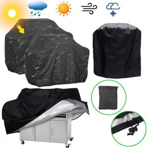 BBQ Grill Cover Waterproof Outdoor Barbecue Cover Heavy Duty Anti-Dust Sun Rain Protective Round Rectangle Size for Weber Grill
