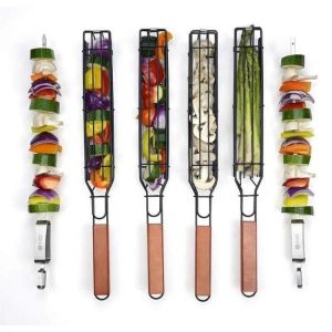 Square Barbecue Net 1Pcs BBQ Grill Mesh Stainless Steel Meshes Portable Outdoor Barbecue Clip Grill Tools Kitchen Accessories