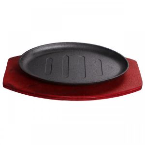 Steak Frying Pan Teppanyaki Cooking Pan Iron Barbecue Frying Grill Pan for Home