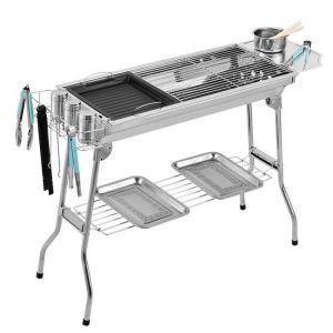 K-Star Outdoor Stainless Steel Charcoal Grill Barbecue Tool Portable Free Installation Handle Folding  BBQ Cooking Grid  Park