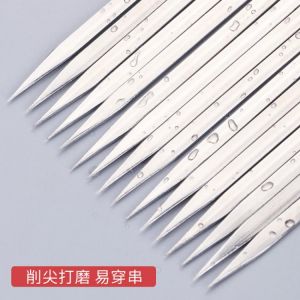 15pcs Reusable Flat Stainless Steel Barbecue Skewers Bbq Needle Stick for Outdoor Camping Picnic Tools Cooking Tools