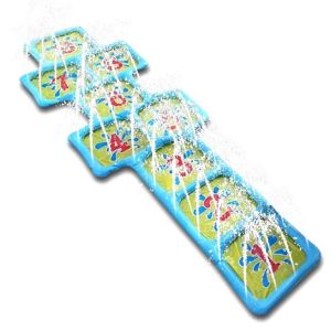 Hopscotch Game Inflatable Pad Fountain Swimming Pool Indoor Sprinkler Toddler Water Game Play Center for Kids Portable