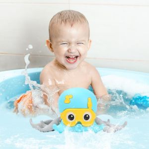Cute Octopus Clockwork Baby Bath Toys Swim Shower Game Bathroom Dragging Walking Beach Water Funny Toys For Kids Children Gifts