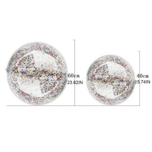 Inflatable Glitter Beach Ball 16inch/24inch Confetti Beach Ball Pool Summer Toy
