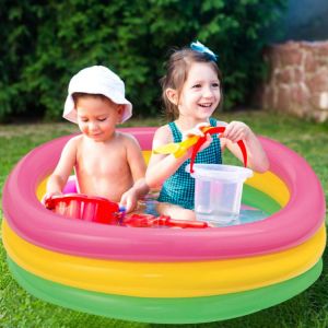 PVC Three Layer Inflatable Pool Ocean Ball Baby Bathtub Soft Circular Basin Summer Safety Swimming Pool Wear-resistant Float Bed