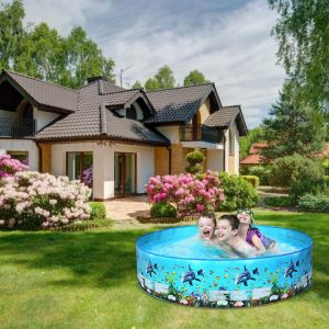 Marine Pattern Family Swimming Pools Outdoor Backyard Foldable Kids Water Pool Swimming Portable Outdoor Elements
