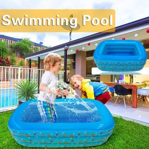 130/150CM 2/3Layers Child Inflatable Pool Bathing Tub Baby Kid Home Outdoor Large Swimming Pool Inflatable Square Swimming Pool