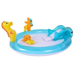 Household Large Cartoon Animal Paddling Pool Water Jet Round Inflatable Swimming Pool Playing Toy Pool Slide Pool Swimming Pool