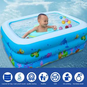 Rectangular Inflatable Swimming Pool Bath Tub Outdoor Summer Paddling Pool for Baby Kids Children Fun Basin Water Play Toy